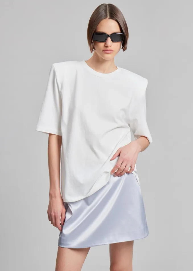 Women The Frankie Shop Bottoms Jinan Silky Mini Skirt Silver