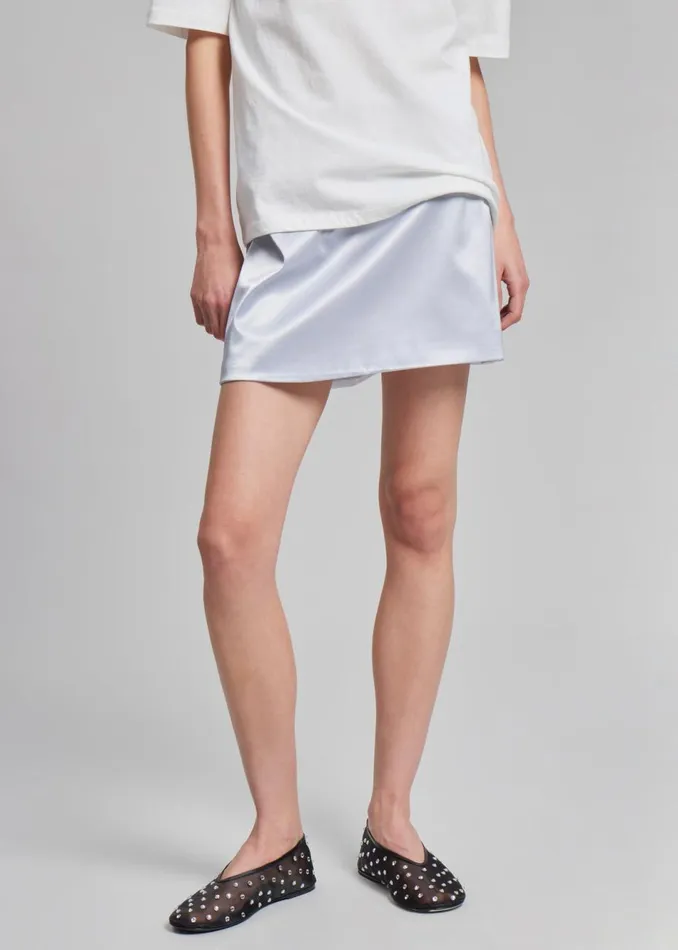 Women The Frankie Shop Bottoms Jinan Silky Mini Skirt Silver