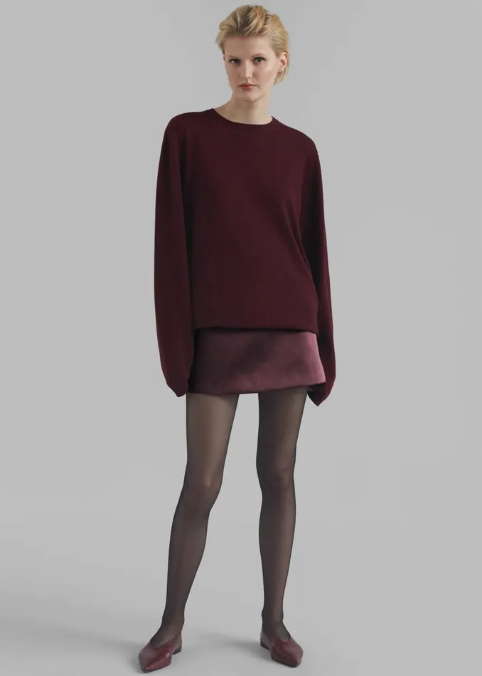 Women The Frankie Shop Bottoms Jo Satin Mini Skirt Burgundy