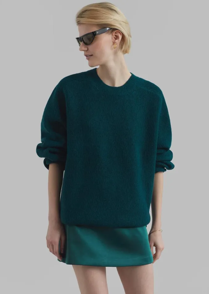 Women The Frankie Shop Bottoms Jo Satin Mini Skirt Deep Teal