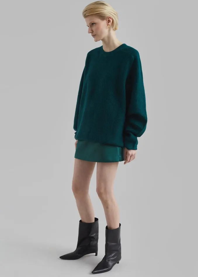 Women The Frankie Shop Bottoms Jo Satin Mini Skirt Deep Teal