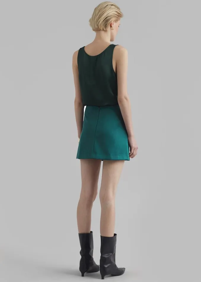 Women The Frankie Shop Bottoms Jo Satin Mini Skirt Deep Teal