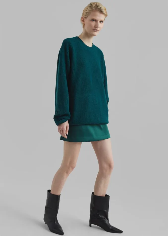 Women The Frankie Shop Bottoms Jo Satin Mini Skirt Deep Teal