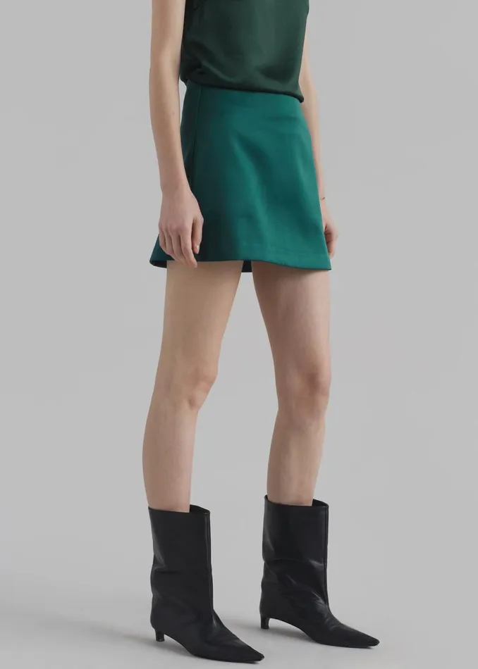 Women The Frankie Shop Bottoms Jo Satin Mini Skirt Deep Teal