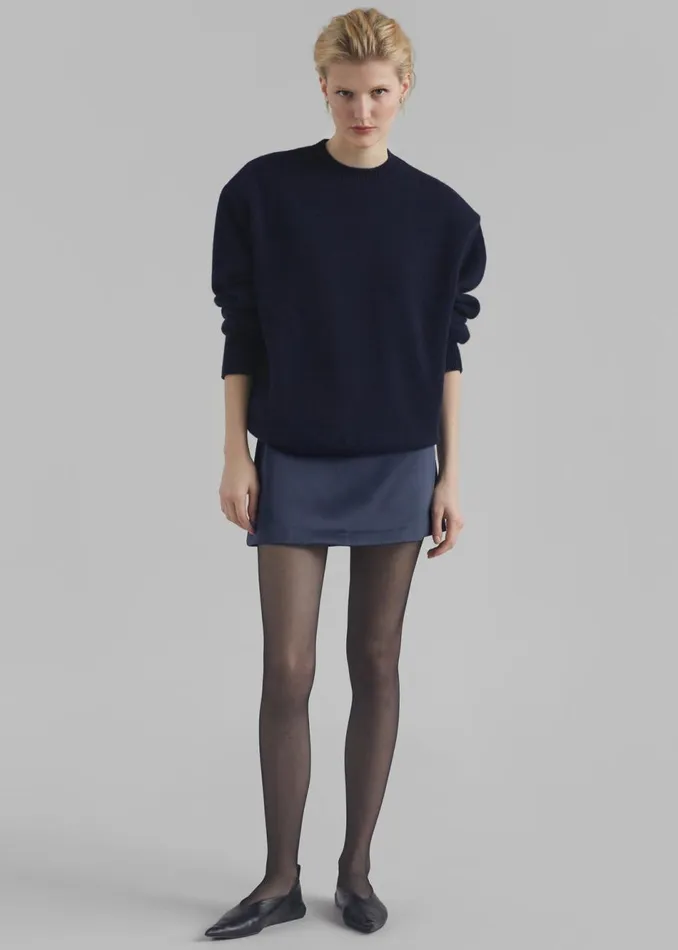 Women The Frankie Shop Bottoms Jo Satin Mini Skirt Navy