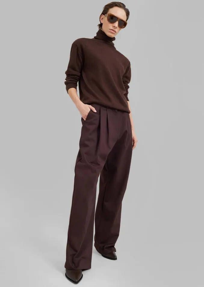 Women The Frankie Shop Bottoms Jordyn Pintuck Pants Brown