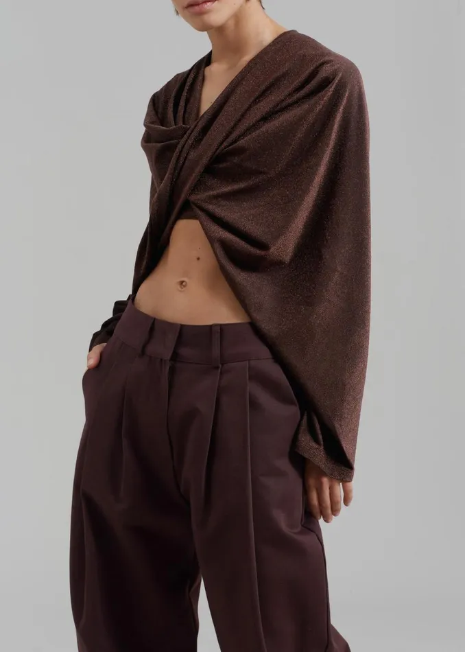 Women The Frankie Shop Bottoms Jordyn Pintuck Pants Brown