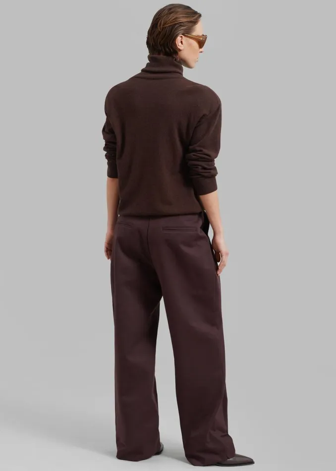 Women The Frankie Shop Bottoms Jordyn Pintuck Pants Brown