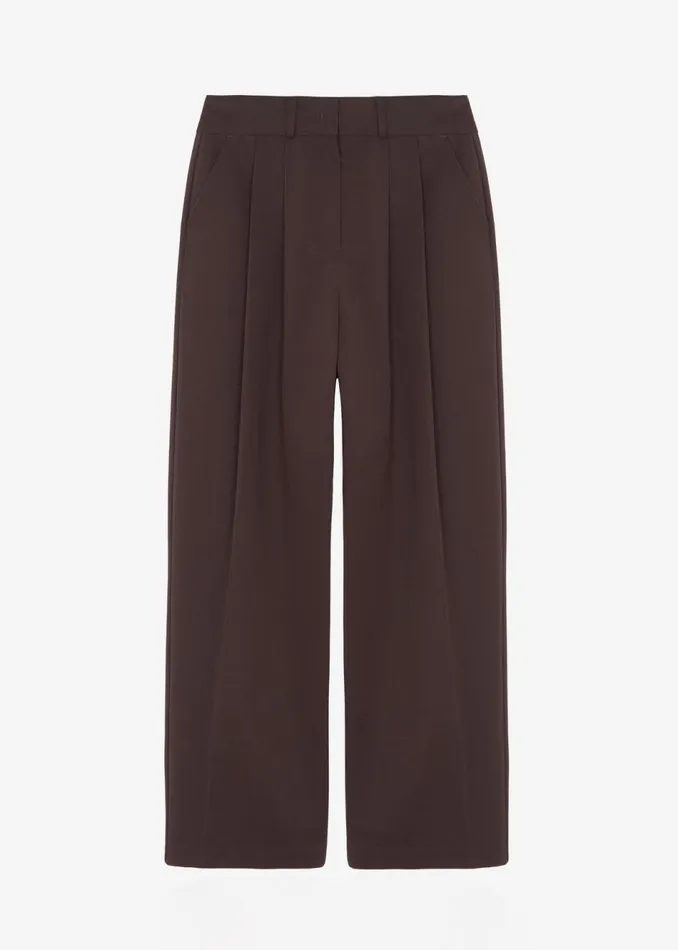 Women The Frankie Shop Bottoms Jordyn Pintuck Pants Brown