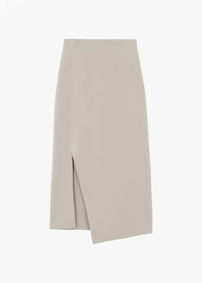 Women The Frankie Shop Bottoms Joy Side Slit Midi Skirt Beige