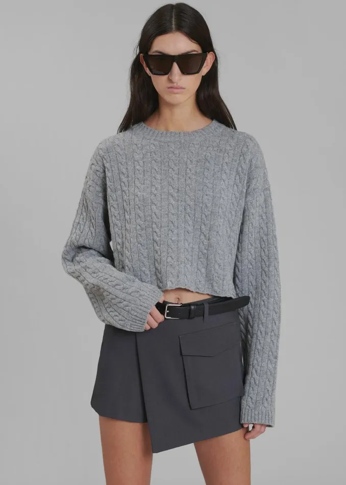 Women The Frankie Shop Bottoms Judy Pocket Skort Grey Melange