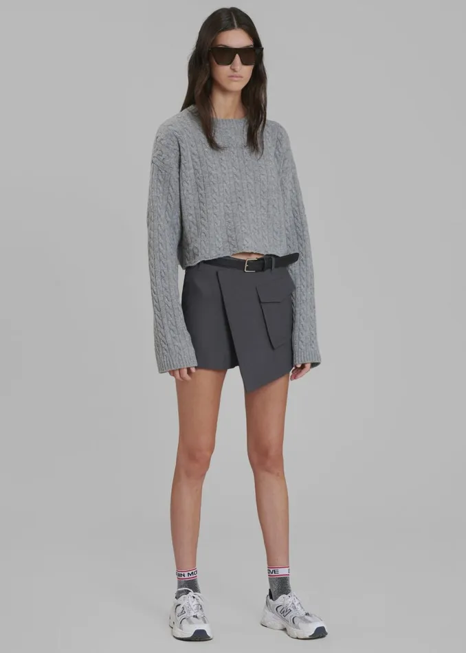 Women The Frankie Shop Bottoms Judy Pocket Skort Grey Melange
