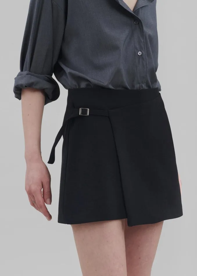 Women The Frankie Shop Bottoms Julie Wrap Mini Skort Black