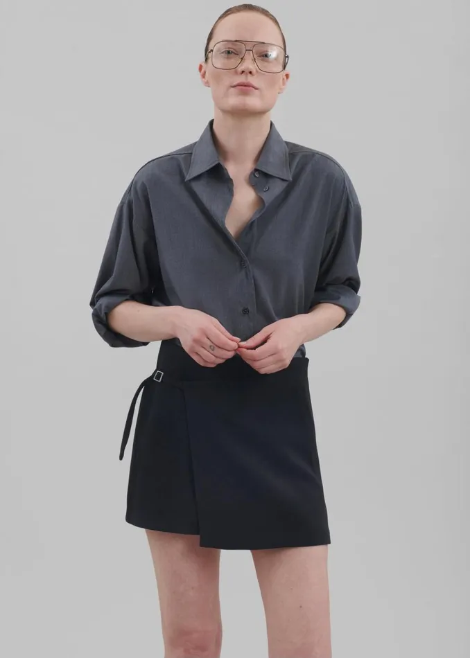Women The Frankie Shop Bottoms Julie Wrap Mini Skort Black