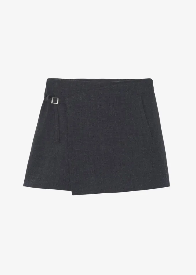 Women The Frankie Shop Bottoms Julie Wrap Mini Skort Charcoal