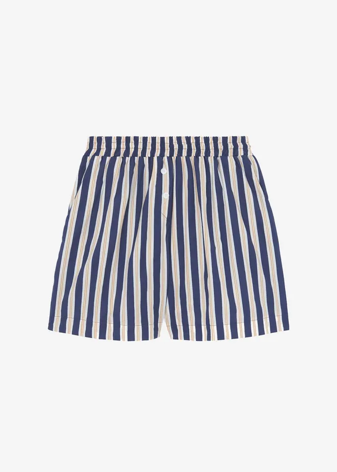 Women The Frankie Shop Bottoms Juno Boxer Shorts Navy Stripe