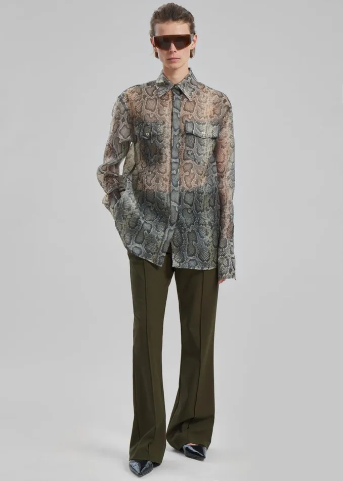Women The Frankie Shop Bottoms JW Anderson Drawstring Waist Tailored Trousers Olive