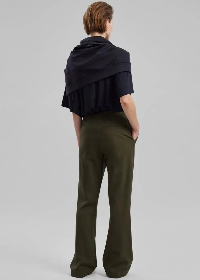 Women The Frankie Shop Bottoms JW Anderson Drawstring Waist Tailored Trousers Olive