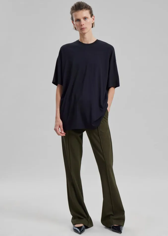 Women The Frankie Shop Bottoms JW Anderson Drawstring Waist Tailored Trousers Olive