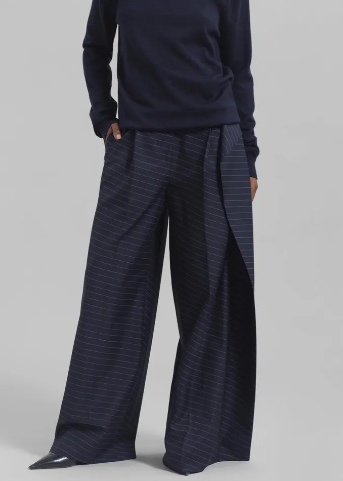 Women The Frankie Shop Bottoms JW Anderson Side Panel Trousers Navy