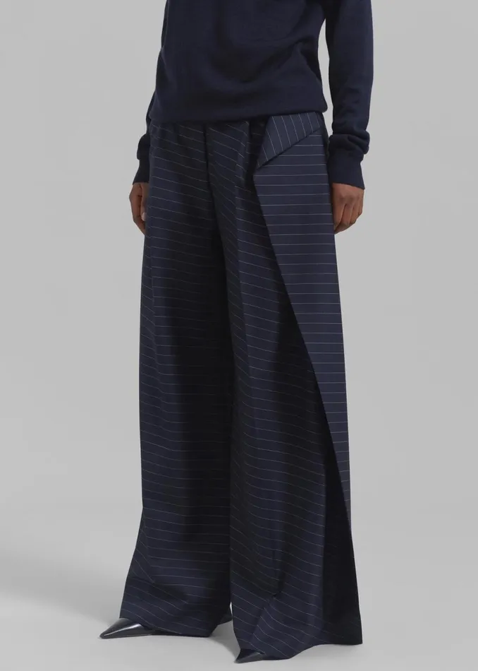 Women The Frankie Shop Bottoms JW Anderson Side Panel Trousers Navy