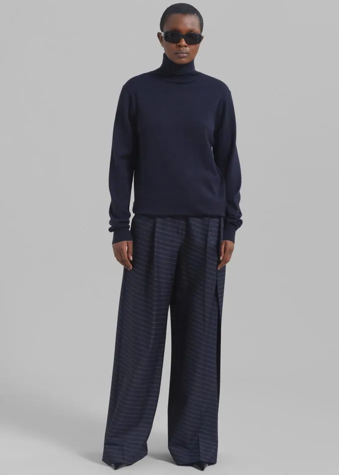 Women The Frankie Shop Bottoms JW Anderson Side Panel Trousers Navy