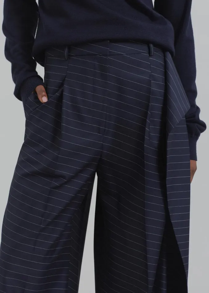 Women The Frankie Shop Bottoms JW Anderson Side Panel Trousers Navy