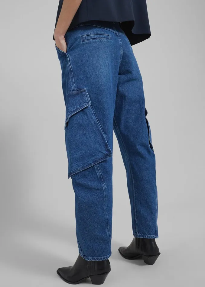 Women The Frankie Shop Bottoms JW Anderson Twisted Cargo Jeans Blue