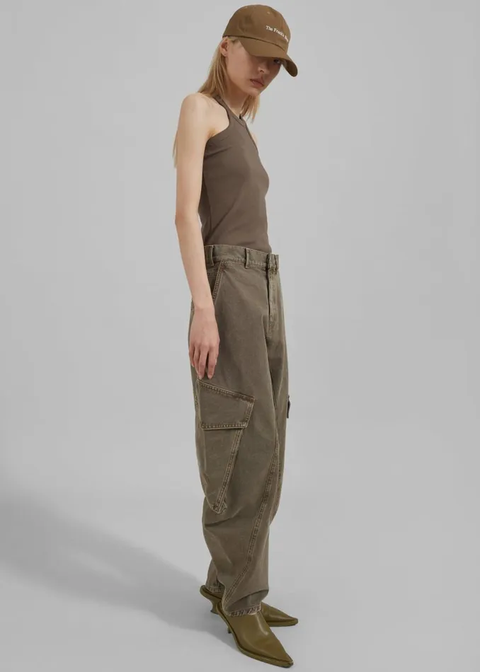 Women The Frankie Shop Bottoms JW Anderson Twisted Cargo Trousers Khaki