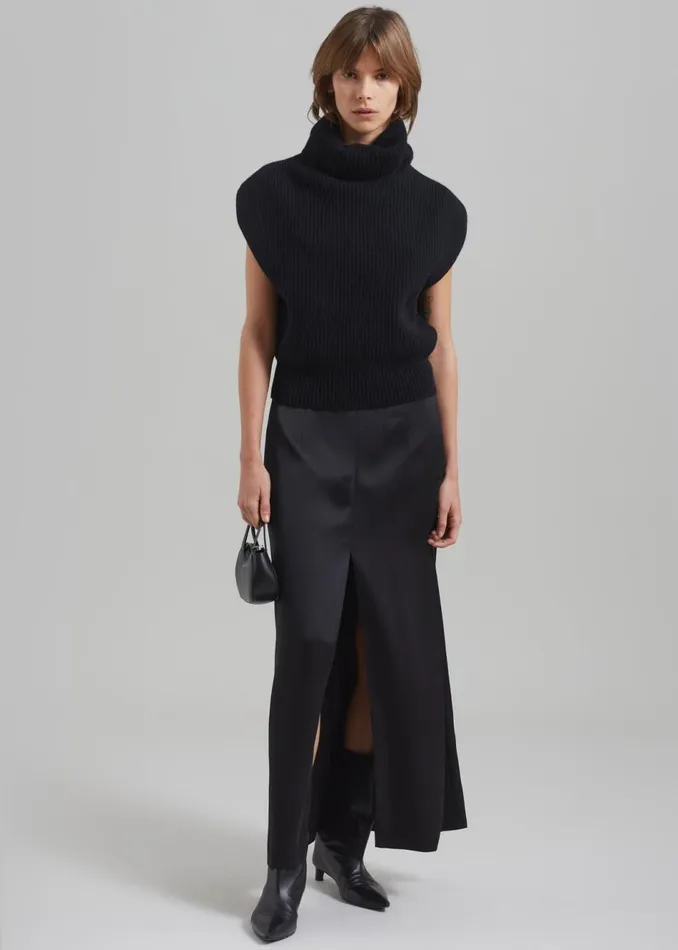 Women The Frankie Shop Bottoms Kacey Satin Skirt Black