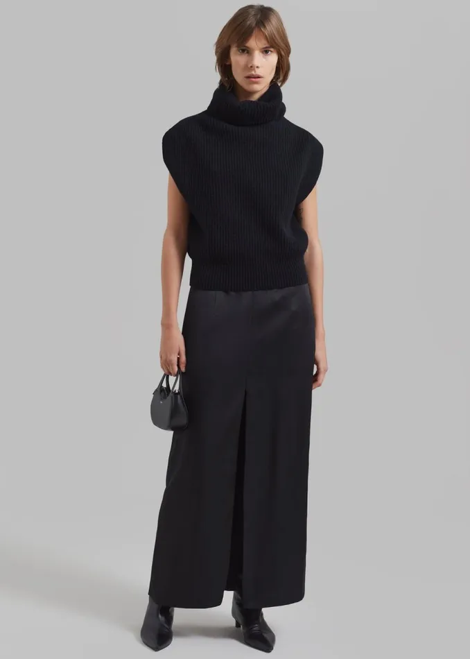 Women The Frankie Shop Bottoms Kacey Satin Skirt Black