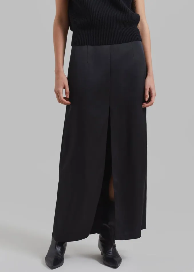 Women The Frankie Shop Bottoms Kacey Satin Skirt Black
