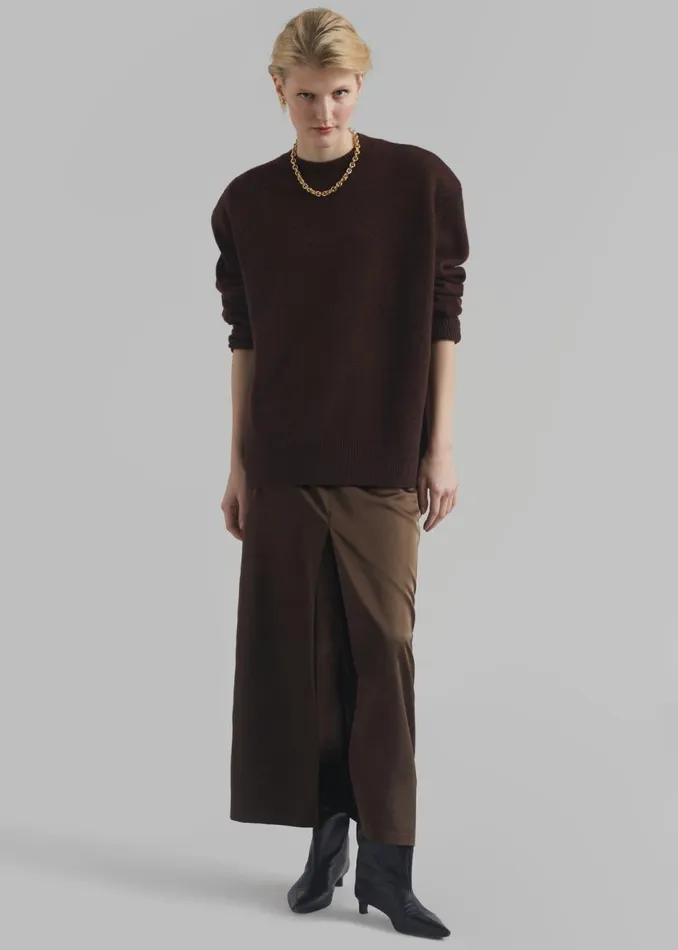 Women The Frankie Shop Bottoms Kacey Satin Skirt Brown
