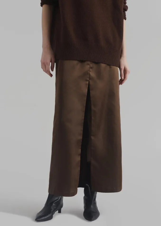 Women The Frankie Shop Bottoms Kacey Satin Skirt Brown