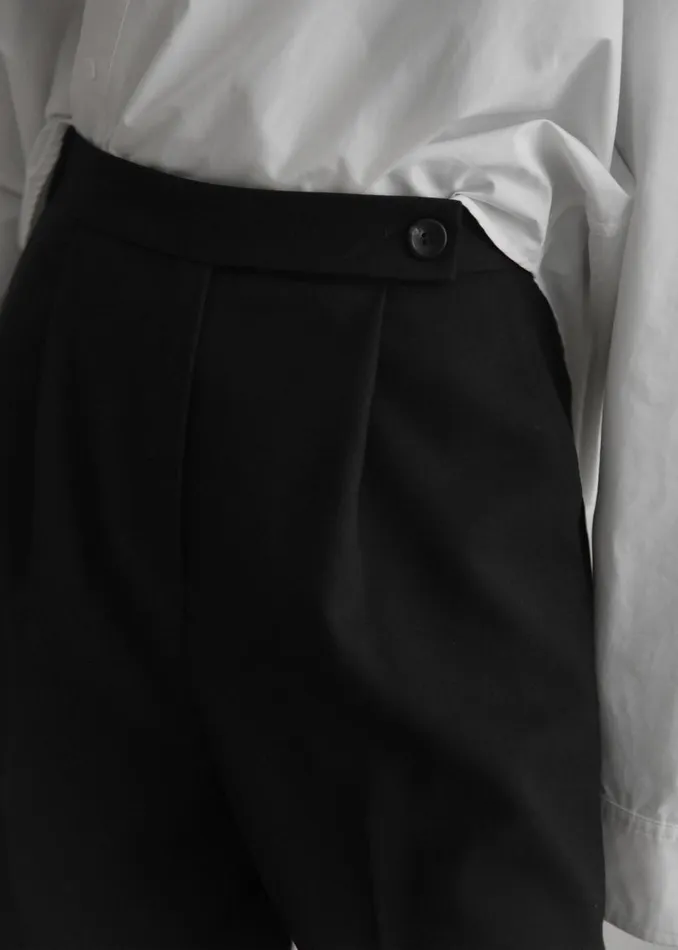 Women The Frankie Shop Bottoms Kamila Wide Leg Trousers Black