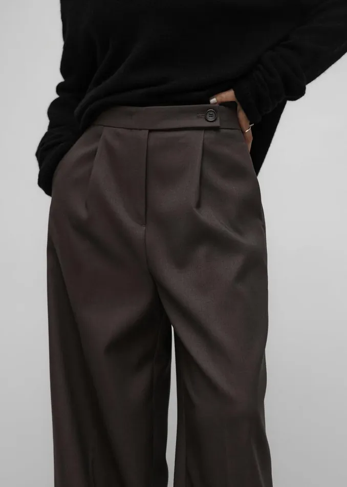 Women The Frankie Shop Bottoms Kamila Wide Leg Trousers Brown