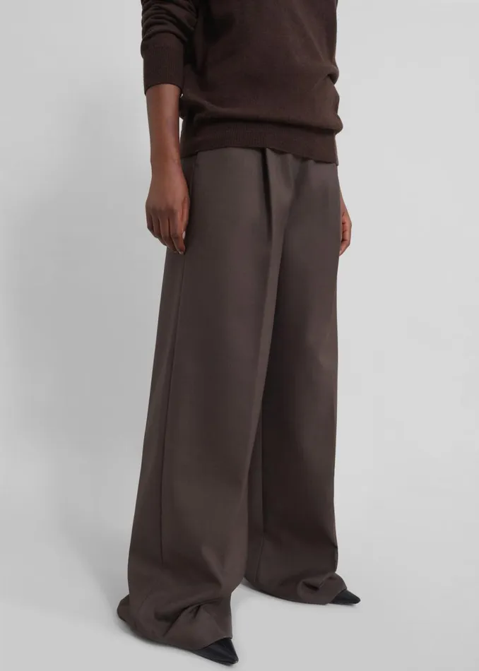 Women The Frankie Shop Bottoms Kamila Wide Leg Trousers Brown