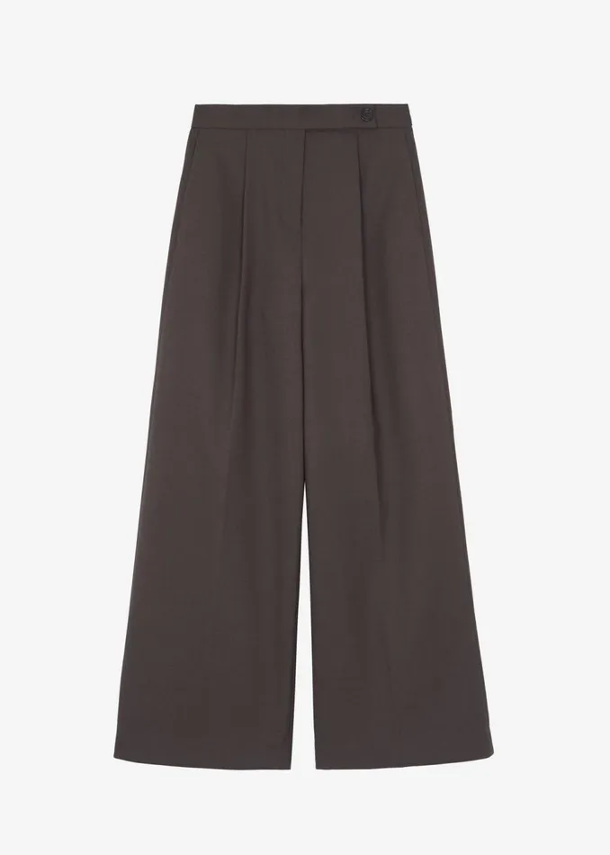 Women The Frankie Shop Bottoms Kamila Wide Leg Trousers Brown