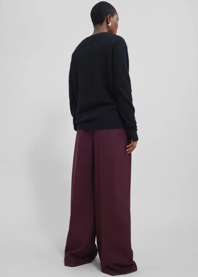 Women The Frankie Shop Bottoms Kamila Wide Leg Trousers Burgundy
