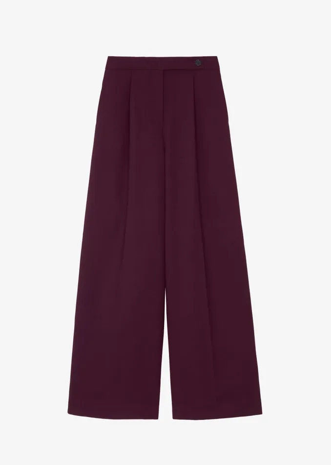 Women The Frankie Shop Bottoms Kamila Wide Leg Trousers Burgundy