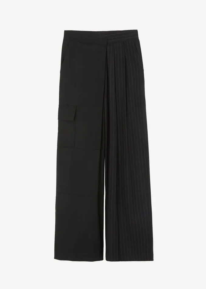 Women The Frankie Shop Bottoms Karsyn Contrast Pinstripe Pants Black