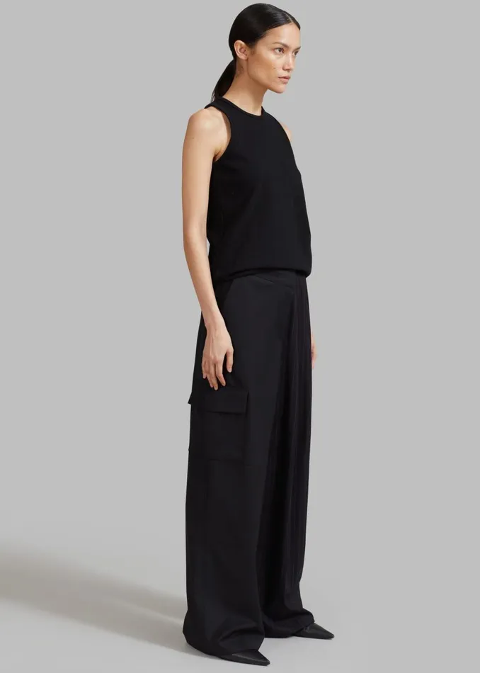 Women The Frankie Shop Bottoms Karsyn Contrast Pinstripe Pants Black