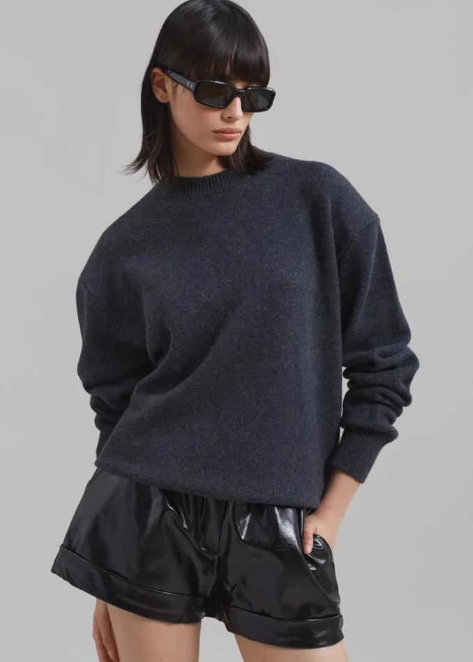 Women The Frankie Shop Bottoms Kassy Faux Leather Shorts Black