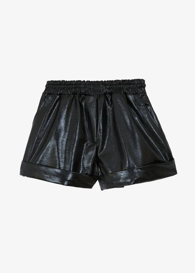 Women The Frankie Shop Bottoms Kassy Faux Leather Shorts Black