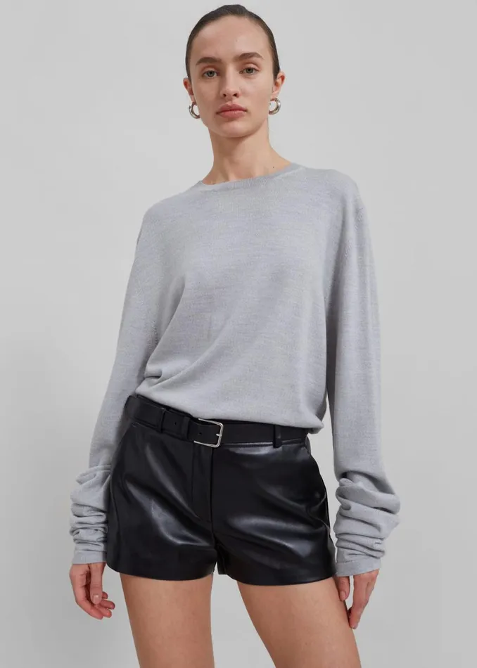 Women The Frankie Shop Bottoms Kate Faux Leather Shorts Black