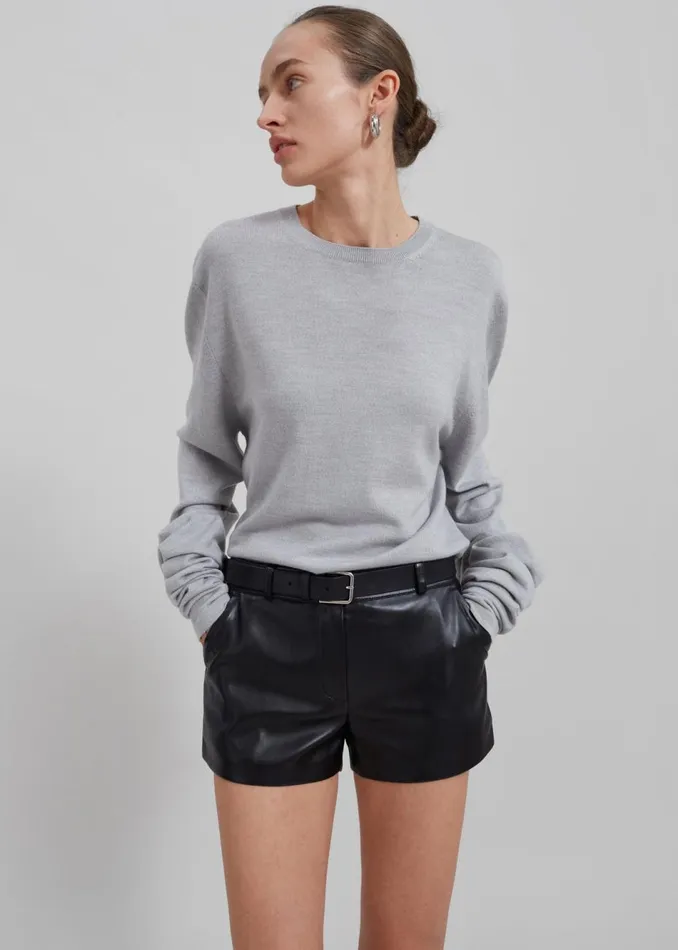 Women The Frankie Shop Bottoms Kate Faux Leather Shorts Black