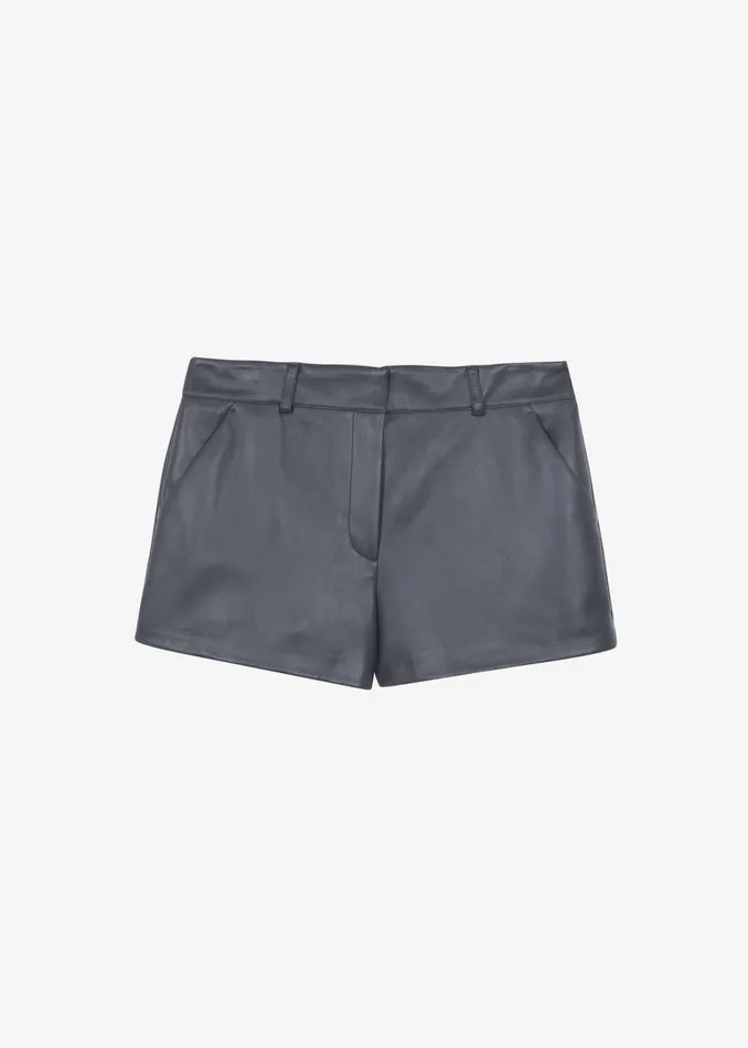 Women The Frankie Shop Bottoms Kate Faux Leather Shorts Grey