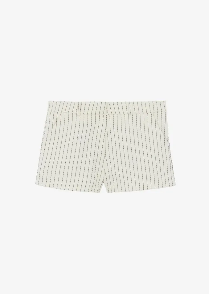 Women The Frankie Shop Bottoms Kate Twill Mini Shorts Light Beigeblack Pinstripe