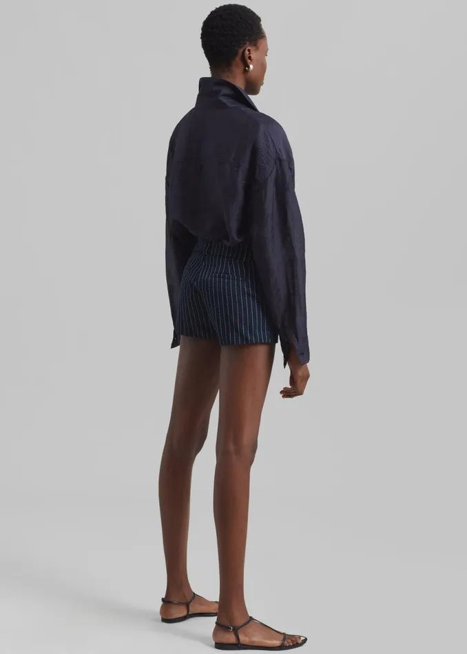 Women The Frankie Shop Bottoms Kate Twill Mini Shorts Navywhite Pinstripe