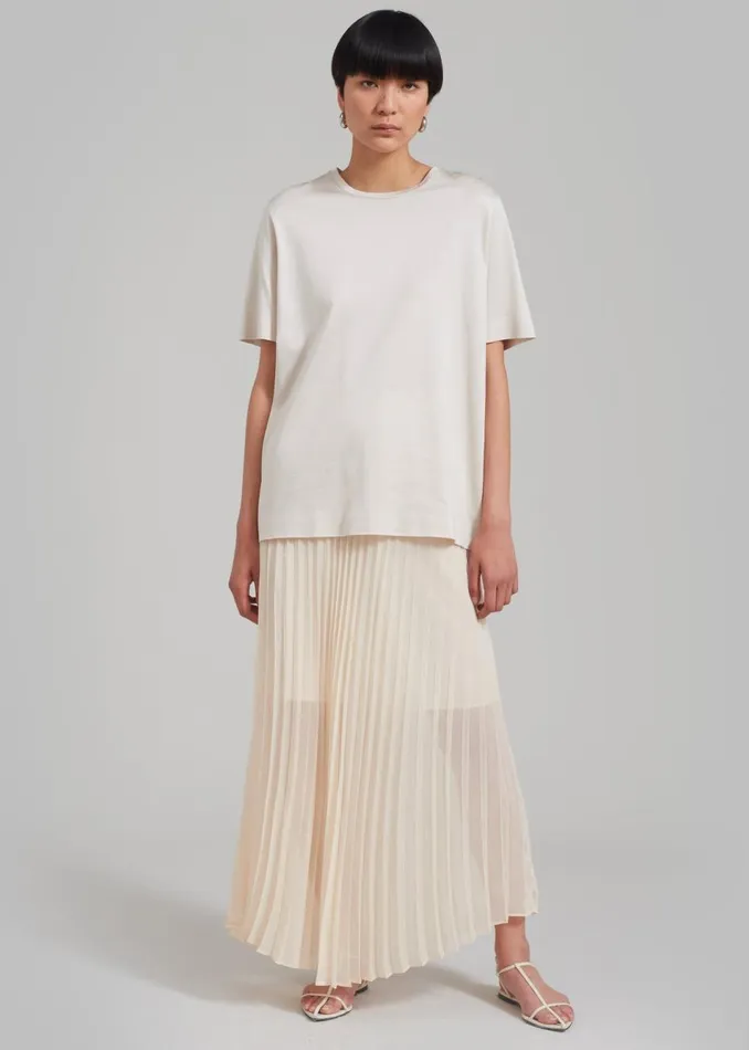 Women The Frankie Shop Bottoms Kaya Pleated Maxi Skirt Beige